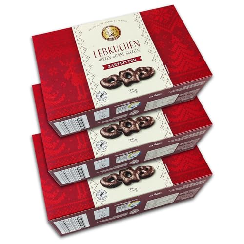 3 er Pack Santa Claus in Town Lebkuchen Zartbitter Schokolade 3 x 500 g von TopDeal