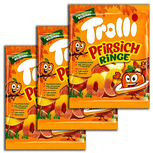 3 er Pack Trolli Pfirsichringe 3x 150g von TopDeal