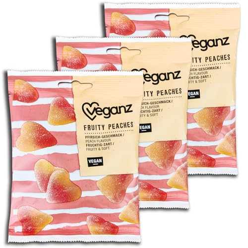 3 er Pack Veganz Fruity Peaches 3 x 100g Fruchtgummi mit Pfirsichgeschmack von TopDeal