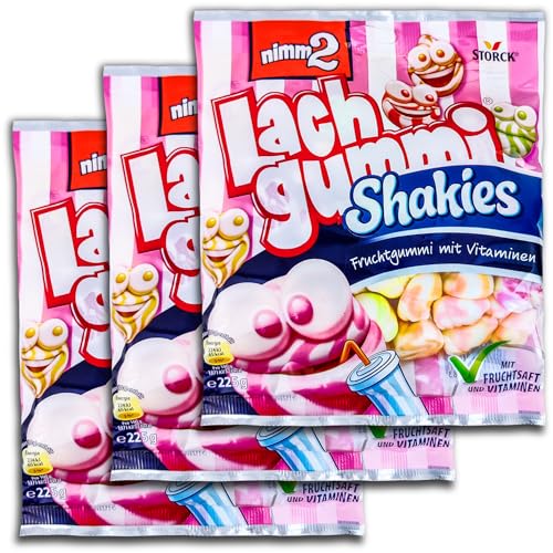 3 er Pack nimm2 Lachgummi Shakies 3 x 225g Fruchtgummi von TopDeal