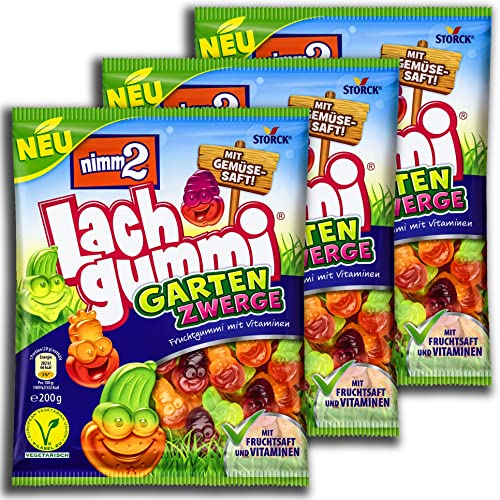 3 er Set nimm2 Lachgummi Gartenzwerge 3 x 200g von TopDeal