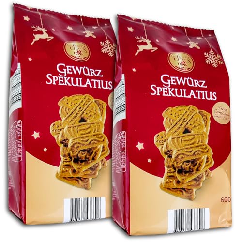 Gewürzspekulatius 2 x 600 g „Santa Claus in town“ Gewürz Spekulatius Kekse Gebäck Weihnachtsgebäck von TopDeal