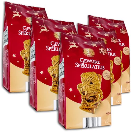 Gewürzspekulatius 5 x 600 g „Santa Claus in town“ Gewürz Spekulatius Kekse Gebäck Weihnachtsgebäck von TopDeal