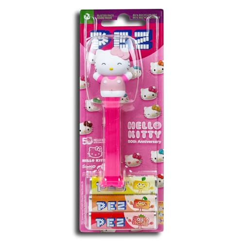 PEZ Spender Hello Kitty Glücklich -50th Anniversary inkl. 2 x Pez Bonbons 2 x 8,5 g von Topdeal