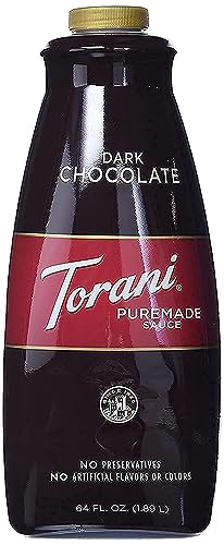 Torani - Puremade Sauce - Dunkel Schokolade (1890ml), für Eiscreme- oder Kaffee, 100% natürlich, ohne künstliche Geschmacks- und Farbstoffe von Torani