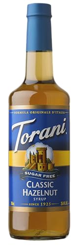 Torani - Haselnuss Klassisch Sirup ohne Zucker (750 ml), zuckerfreier Getränke- & Kaffee-Sirup mit natürlichen Aromen von Torani