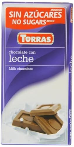 Torras Schokolade, Schokolade ohne Zuckerzusatz, Vollmilchschokolade, Tafel (75g) von Torras