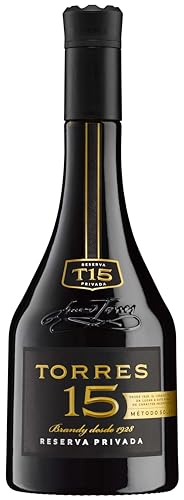 Torres Brandy | 15 Reserva Privado | 4x mit GOLD ausgezeichnet | Mit sanften Noten von Karamell, Vanille, Datteln und gerösteten Hasselnüssen | 700ML | 40% von Torres Brandy