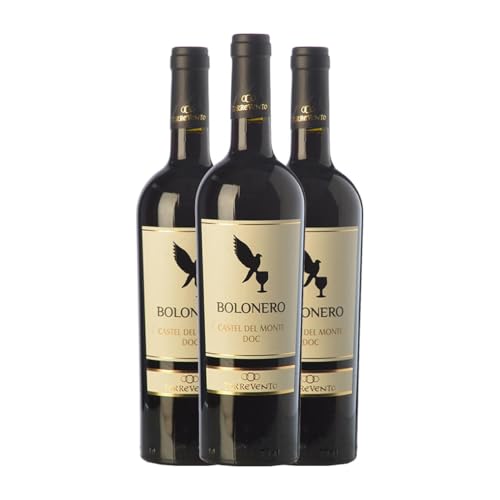 Torrevento Bolonero Castel del Monte 75 cl Rotwein (Karton mit 3 Flaschen von 75 cl) von Torrevento