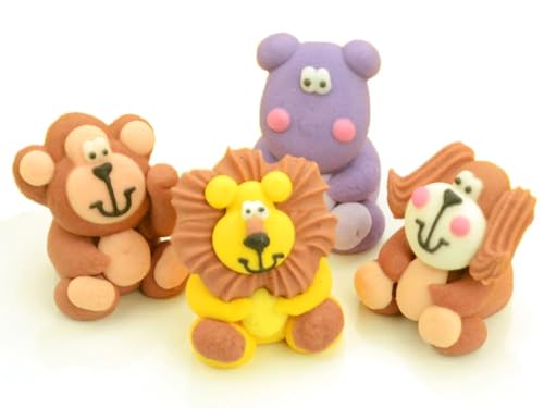 Tierfiguren sitzend Zucker 4 Stück von Torten Deko Shop