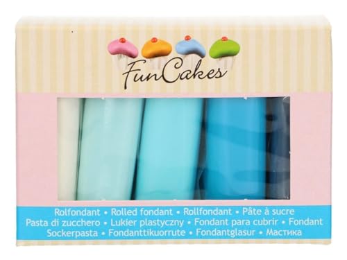 Tortendeko Fondant Blautöne 5x100GR von Torten Deko Shop