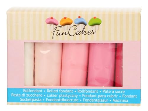 Tortendeko Fondant Rosatöne 5x100GR von Torten Deko Shop