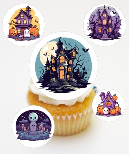 MUFFIN AUFLEGER HALLOWEEN MOTIVE RUND (FONDANTPAPIER, 3 CM Ø) von Tortenpixel