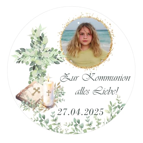 Tortenbild oder Muffin Aufleger personalisiert mit Text und Foto | Kommunion | Konfirmation | Firmung | Jugendweihe - Fondant, Oblate oder Dekorpapier Plus von Tortenpixel