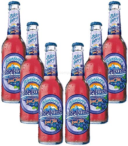 Trade Island Eistee Blueberry Blaubeere Sixpack - 6 x 0,33l = 1,98l - Inkl. Pfand MEHRWEG von Mixcompany.de Bar & Glas