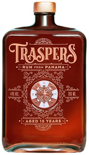 Trasper's Rum I 15 Years old Rum aus Panama I Noten von Karamell und Vanille I Geschmack von Lebensfreude und Abenteuer I 44% Vol. I 700 ml von Trasper's