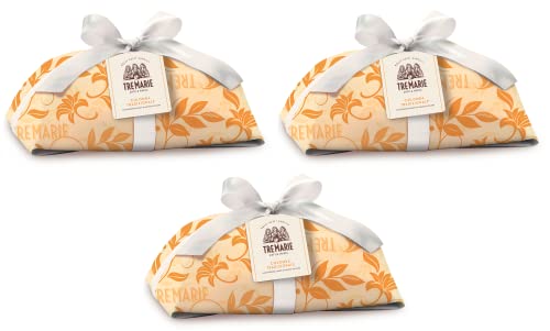 3x Tre Marie Colomba Tradizionale Incartata Typisches Dessert der Ostertradition Osterkuchen mit kandierten Schalen sizilianischer Orangen 1Kg in Papier Verpackt von Tre Marie