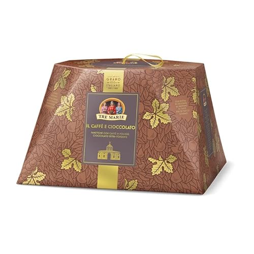 3x Tre Marie Panettone PANETTONE CAFFÈ E CIOCCOLATO mit Kaffee und Stückchen extra dunkler Schokolade 930g von Tre Marie