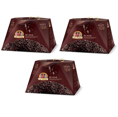 3x Tre Marie Panettone Re Noir mit extra dunkler schokolade und gehackter Kakao 900g von Tre Marie