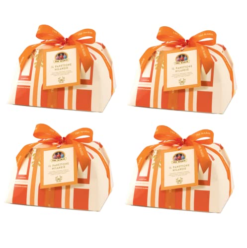 4x Tre Marie Panettone Milanese Papierverpackung con canditi e uvetta mit kandierten Früchten,Rosinen und Zeder 1kg von Tre Marie