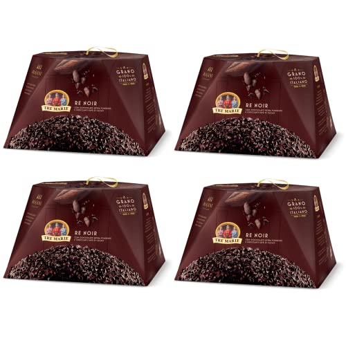 4x Tre Marie Panettone Re Noir mit extra dunkler schokolade und gehackter Kakao 900g von Tre Marie