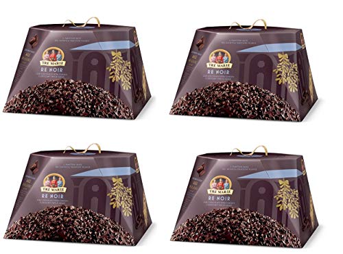 4x Tre Marie Panettone Re Noir mit extra dunkler schokolade und gehackter Kakao 900g von Tre Marie