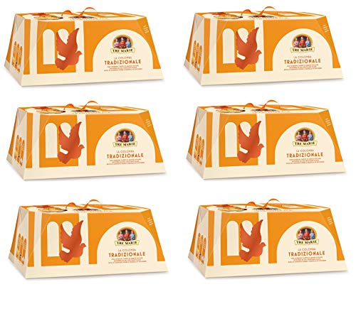 6x Tre Marie La Colomba Tradizionale Ostern kuchen mit kandierter Orangenschale, Mandeln und Zucker 1Kg Backprodukt Oster-taube der italienischen Tradition von Tre Marie