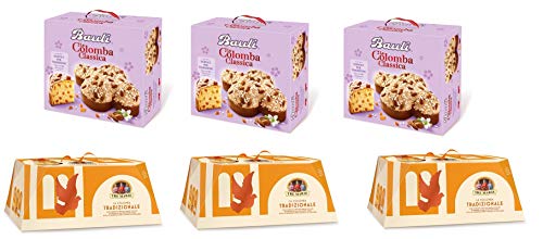 TESTPAKET La Colomba Bauli Classica + Tre Marie Tradizionale Ostern kuchen ( 6 x 1Kg ) Backprodukt Oster-taube der italienischen Tradition von Tre Marie