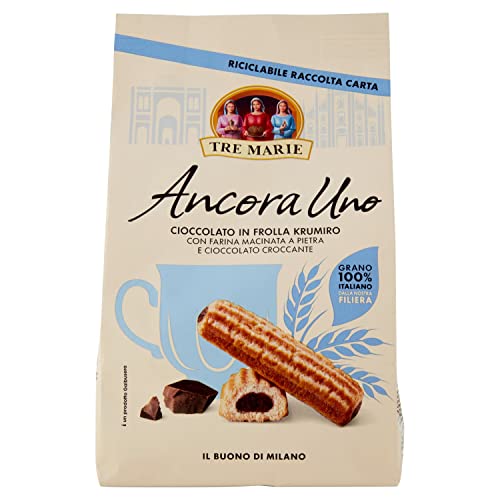 Tre Marie Ancora Uno Cioccolato in frolla Krumiro Mit Schokolade gefüllter Keks mit gemahlenem Mehl und knuspriger Schokolade cookies biscuit 100% Italienische Kekse 300g von Tre Marie