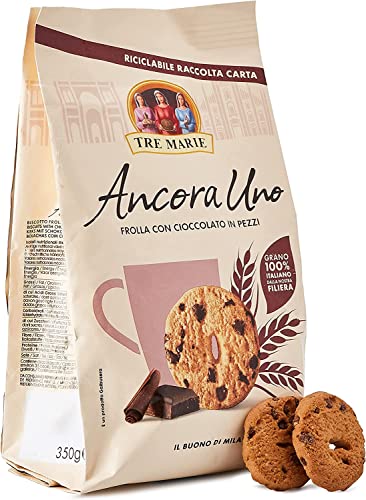 Tre Marie Ancora Uno Frolla con cioccolato in pezzi Kekse mit Schokoladenstücken 350g cookies biscuits 100% Italienische Kekse 300g von Tre Marie