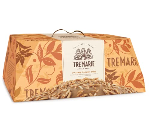 Tre Marie Colomba Caramel Dorè Typisches Dessert der Ostertradition Osterkuchen mit Limettencreme,Karamellisierter Weißer Schokolade und Karamellisierten Mandeln 900g von Tre Marie