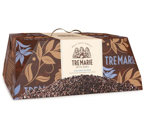 Tre Marie Colomba Re Noir Typisches Dessert der Ostertradition Osterkuchen mit Extra Dunkler Schokolade und Kakaobohnen in Stücken 800g von Tre Marie