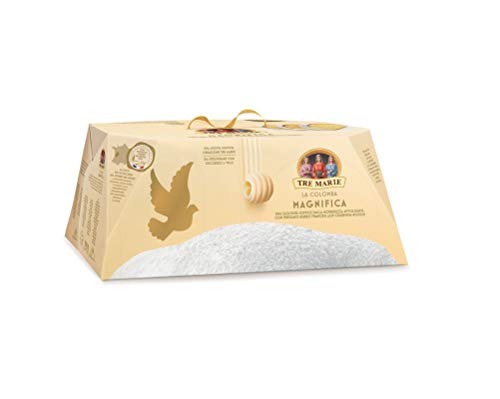 Tre Marie La Colomba Magnifica Ostern kuchen mit sehr feiner französischer Butter mit Puderzucker bestreuen 930g Backprodukt Oster-taube der italienischen Tradition von Tre Marie