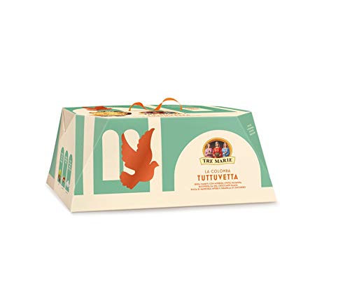 Tre Marie La Colomba Tuttuvetta Ostern kuchen mit weichen Rosinen ohne kandierte Früchte und bedeckt mit Zuckerguss, Mandeln und Zucker Körnern 1Kg Backprodukt Oster-taube der italienischen Tradition von Tre Marie