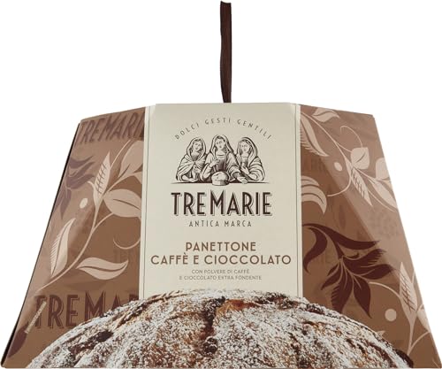 Tre Marie Panettone PANETTONE CAFFÈ E CIOCCOLATO mit Kaffee und Stückchen extra dunkler Schokolade 930g von Tre Marie