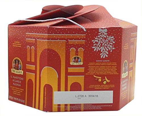 Tre Marie:"Il Panettone Milanese Basso" Italian Panettone - 4.4 Pound (2000g) Package [ Italian Import ] von Tre Marie