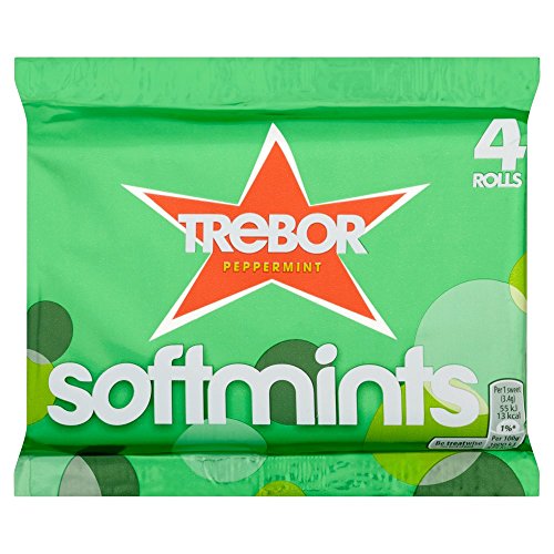 Trebor Softmints Pfefferminz-Rollen, 4 x 44,9 g von Trebor