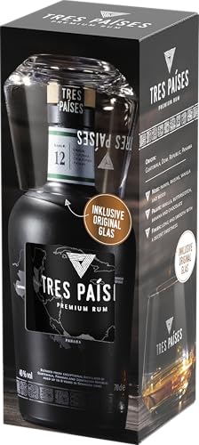 TRES PAÍSES I Premium Rum Geschenkverpackung I Gratis Glas I Einmaliger Geschmack der Karibik I Guatemala, Panama & Dominikanische Republik I 0,7l I 40% vol. von Tres Paises