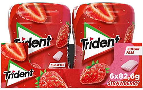 Trident Strawberry Sugarfree Chewing Gum 82,6 gr. [Pack of 6] von Trident