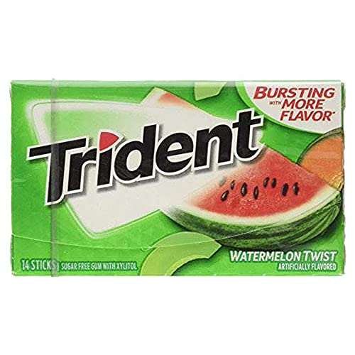 Trident Zuckerfreier Kaugummi Watermelon Twist 14 Sticks 26g von Trident