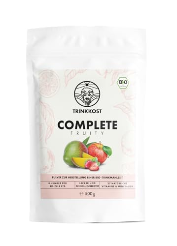 Trinkkost Bio COMPLETE Fruity | BIO Trinkmahlzeit mit 26 natürlichen Vitaminen und Mineralstoffen I Ideal für Frühstück und unterwegs I 5 Mahlzeiten I 500 g Beutel von Trinkkost