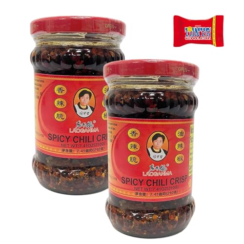 Lao Gan Ma Crispy Chilli in Öl 210g x 2er Pack - Knusprige Chilis in scharfem Öl- Trinovi von Trinovi.com