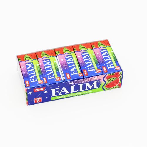 Trinovi.com Falim Sugarless Plain Chewing Gum with Watermelon Flavor, 100 Stück (5 x 20 Stück), Zuckerfreier Naturkaugummi mit Wassermelonen-Geschmack, Refreshing Taste - Trinovi von Trinovi.com