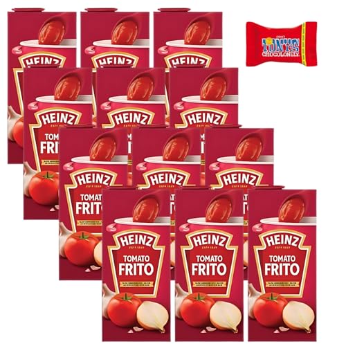 Heinz Tomato Frito (12x350g), Tomatensoße für Pasta, Reis & Pizza, ideal zum Kochen, reichhaltiger Geschmack, hochwertige Zutaten – inkl. Tony's Chocolonely Schokoladenriegel als Geschenk-Trinovi von Trinovi