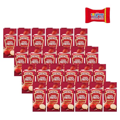 Heinz Tomato Frito (24x350g), Tomatensoße für Pasta, Reis & Pizza, ideal zum Kochen, reichhaltiger Geschmack, hochwertige Zutaten – inkl. Tony's Chocolonely Schokoladenriegel als Geschenk-Trinovi von Trinovi