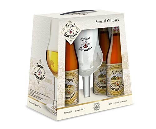 Tripel Karmeliet Geschenkbox 4x330ml 8,5%Vol. + 1 Bierglas von Tripel Karmeliet