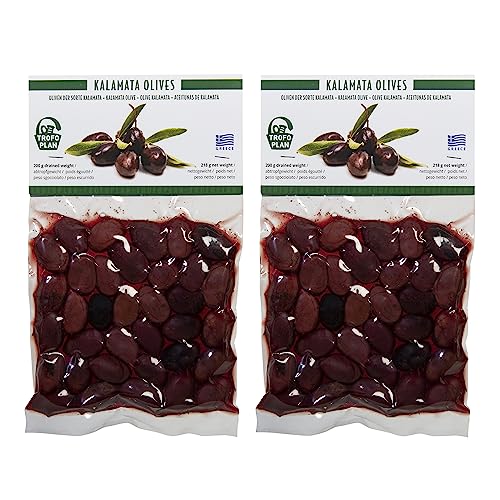 TrofoPlan Griechische Kalamata Oliven, 2er Pack x 200 g (Total: 400 g) von TrofoPlan