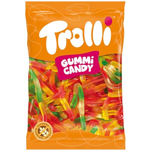 2 er Pack XXL Trolli Wurrli 2 x 1kg Fruchtgummi-Würmer mit Fruchtgeschmack von Trolli