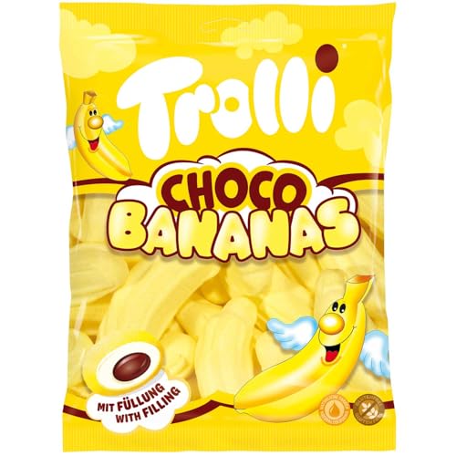 3 er Pack Trolli Choco Bananas 3 x 150g weiche Schaumzucker-Bananen mit Füllung mit Schokoladengeschmack von Trolli