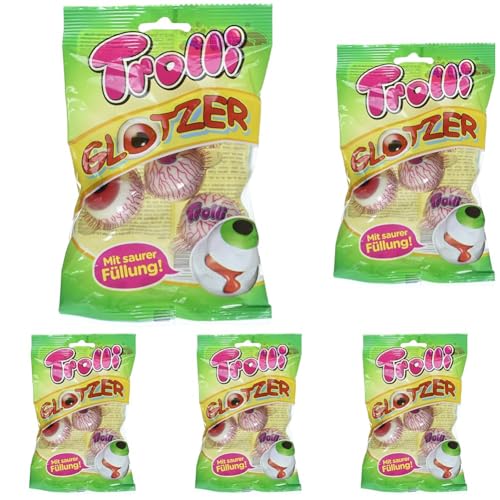 Trolli Fruchtgummi Glotzer gefüllt, 75g (Packung mit 5) von Trolli